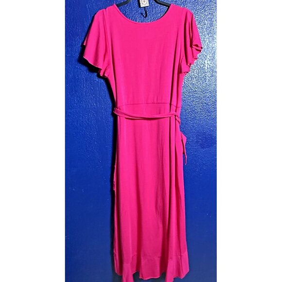 Soft Surroundings Ruffle Hi-Low Hem Maxi Dress Size M Cotton Modal Blend Stretch - Picture 5 of 7